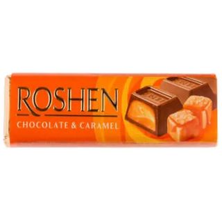 Батончик Roshen молочно-шоколадн, з карамельною начинкою 40г