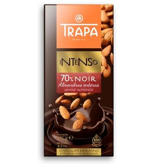 Chocolat noir intense 70% aux amandes entières - TRAPA