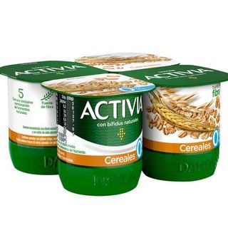 ACTIVIA Yogur 0% Bífidus Con Fibra Y Cereales 4X120 G
