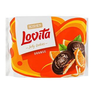 Печиво 420 г Рошен Lovita Jelly зі смаком апельсину м/уп