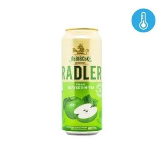 Пиво RADLER яблуко та м'ята Львів 480 мл б/в