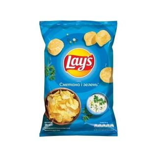 Чипси  Lay's картопляні зі смаком сметани і зелені, 120 г