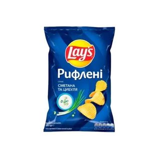 Чіпси Lay`s Рифлені картопляні зі смак.сметани та цибул.133г