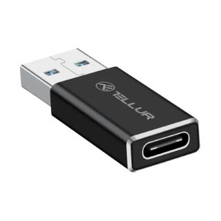Adaptor Tellur USB-A (tata) la USB-C (mama), aluminiu
