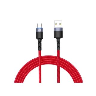 Cablu Tellur USB to Type-C cu LED, 3A, nailon, 1.2m, rosu