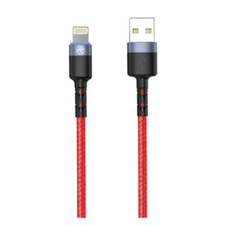 Cablu Tellur USB to Lightning cu LED, 3A, nailon, 1.2m, rosu