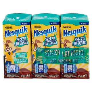 Nesquik Pronto Da Bere Senza Lattosio Bevanda A Base Di Latte E Cacao Solubile 3 Brick Da 180Ml - 145663
