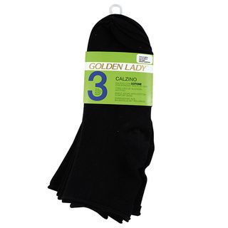 Golden Lady Calzini In Cotone Nero 3pz - 000063310