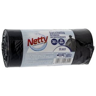 Sacco pattumiera nero 30l 30p