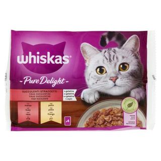 Straccetti Ass.Whiskas 4x85G - Succulenti straccetti al manzo