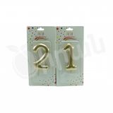 Heppy Bride Gold Birthday Number Candle