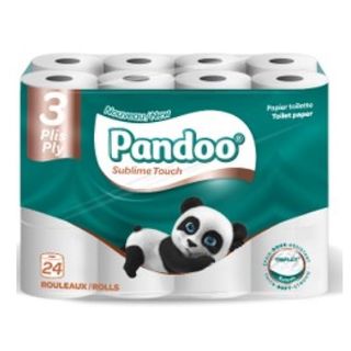 24 rouleaux de papier toilette 3 plis - PANDOO