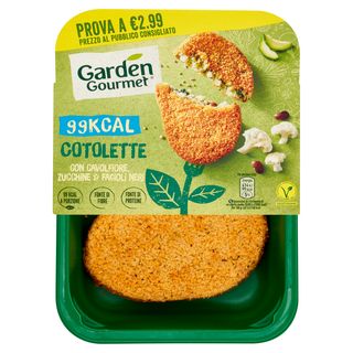 Garden Gourmet Cotolette 99Kcal Vegetali Con Cavolfiore, Zucchine E Fagioli Neri 3 Pezzi 186 G - 151612