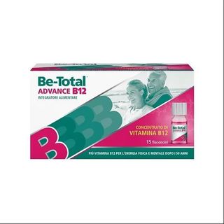 BeTotal Advance B12 Integratore con Vitamina B12, Zinco, Niacina, 50+ anni, 15 Flaconcini 105 ml
