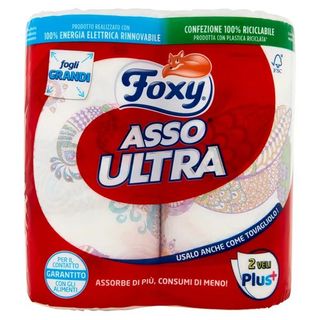 Foxy Asso Ultra Asciugatutto Decorato 2 Maxi Rotoli - 149239