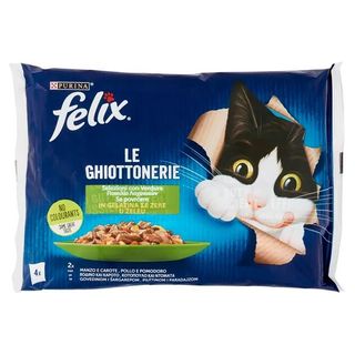 Felix Le Ghiottonerie Selezioni Con Verdure In Gelatina (Manzo/Carote & Pollo/Pomodoro) 4 X 85 G - 146121