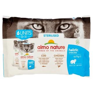 Almo Cat Multip Esteril Bacal/Pol 6X70G