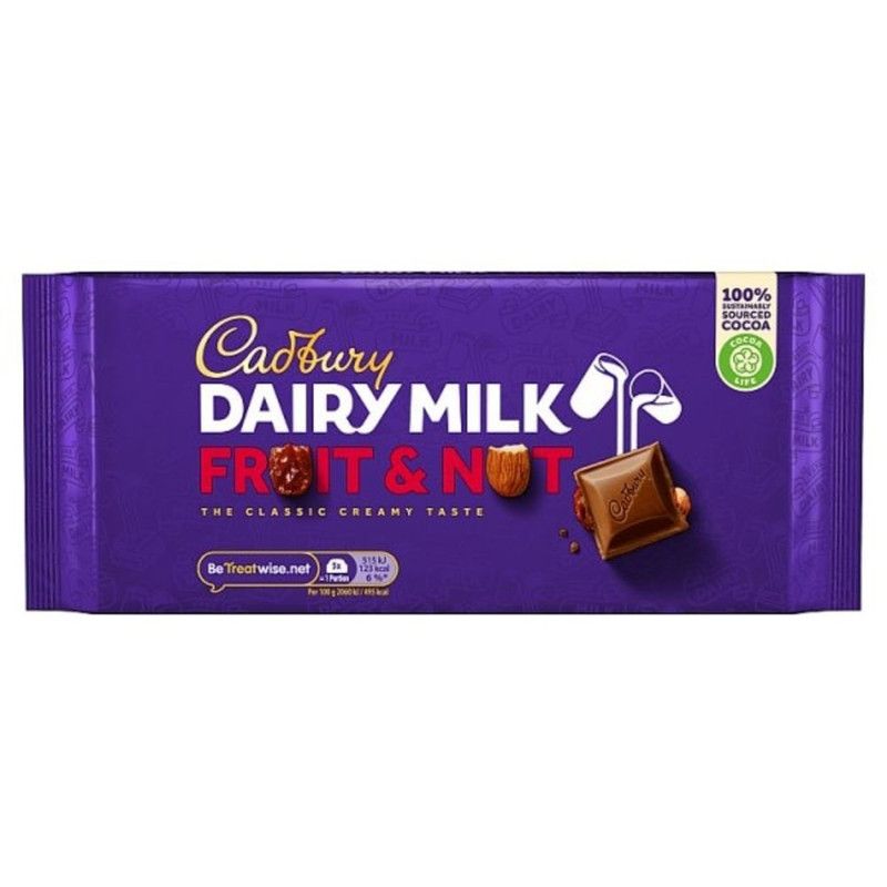 Cadbury Dairy Milk Fruit And Nut 120/110Gm