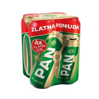 Pivo Pan Zlatni Limenka 4*0,5 L