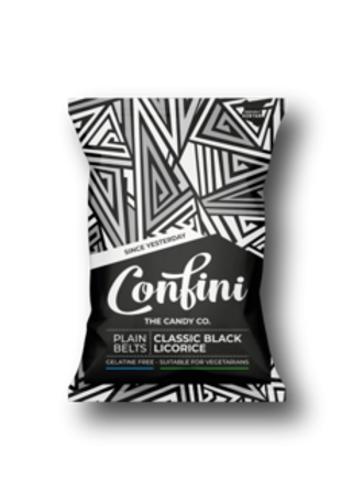 Confini Classic Black Licorice Plain Belts Candy 75g