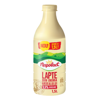Lapte de consum integral Napolact, 3.5% grasime, 1.5 l