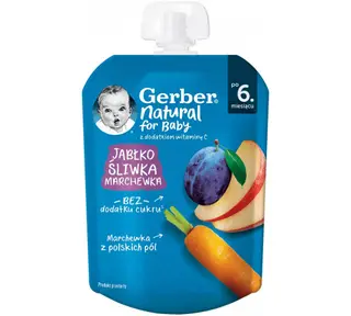 Gerber pouch jabuka, šljiva, šargarepa 80g ,A085546