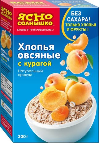 ЯСНО СОЛНЫШКО Fulgi de ovaz cu caise 300g