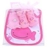 Bebe Feliz Pink 3-in-1 Pack, Includes Socks & Bib
