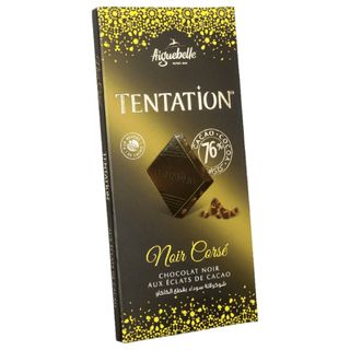 Tablette de chocolat noir corsé aux éclats de cacao Tentation 150g - AIGUEBELLE