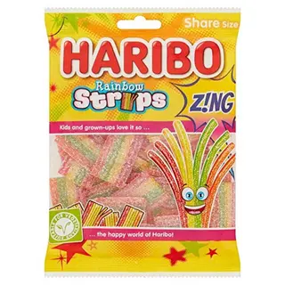 Haribo Rainbow Strips Zing 130g