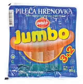 Pileca Hrenovka Jumbo 3+2 200G - Ovako