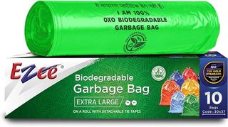 Ezzee Oxo-Biodegradable Green Garbage Bags, 10 Bags