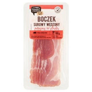 Prosto z wędzarni Boczek surowy wędzony, plastry 100g
