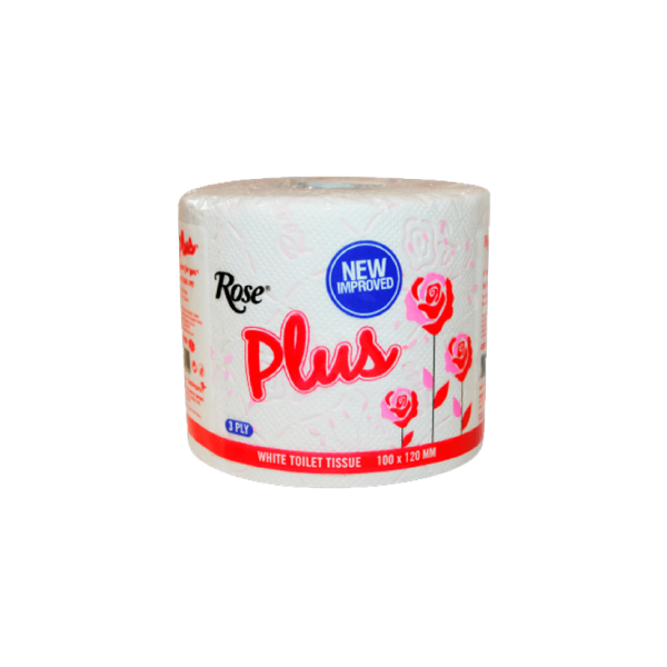 Rose Plus 3-Ply Toilet Tissue, 100X120Mm