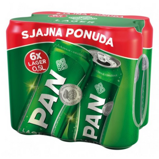 Pivo Pan Lager 6*0,5 L