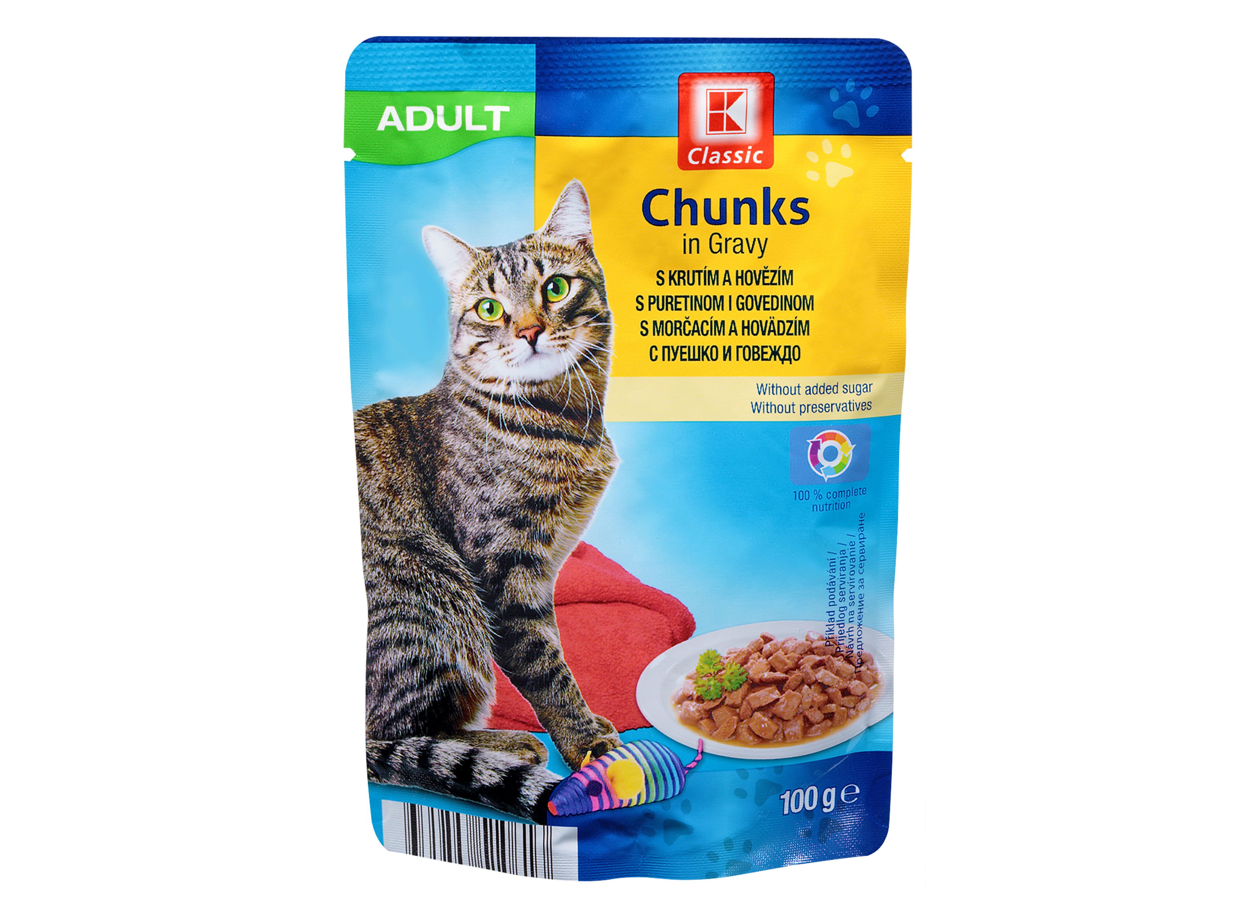 K-Classic пауч за котки с пуешко и говеждо  100g