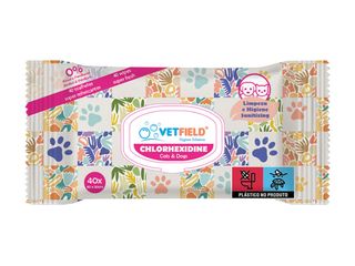 Vetfield Toalhitas Clorexidina para Cão e Gato embalagem 40 unidade - 49514602249