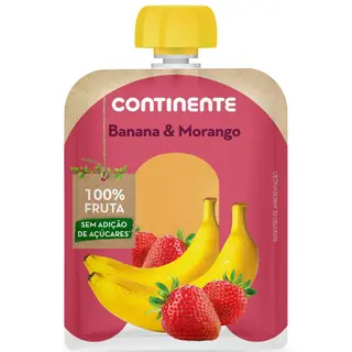Saqueta De Fruta Banana E Morango +8M Continente (Emb. 90 Gr)