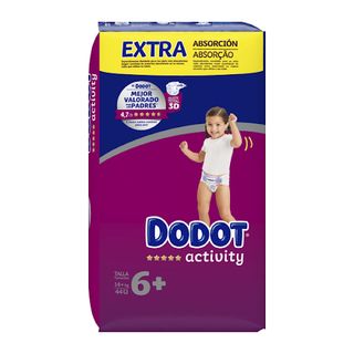 Dodot Activity Extra Fraldas T6 +14kg 44un