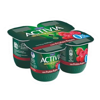 ACTIVIA Yogur Bífidus Desnatado Con Frutos Rojos 4X125 G