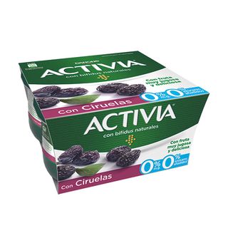 ACTIVIA Yogur Bífidus Desnatado Con Ciruelas 4X125 G