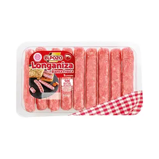 Longaniza Blanca Fresca Sin Tripa Sin Lactosa 325G Elpozo