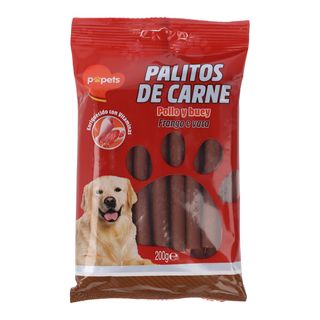 Snack Perro Palitos Carne Popets 200 G