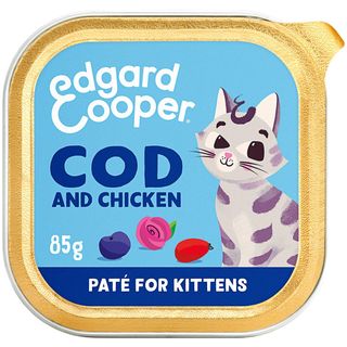 Alimento Bacalao Y Pollo Gato Junior Edgard&Cooper, Tarrina 85 Gr.