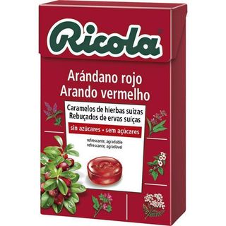 Rebuçados de Ervas Suíças Sabor Arando Vermelho  Ricola 50 Gramas
