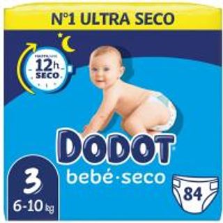 Fraldas Bebé Seco 6-10kg T3 Dodot (emb. 84 un)