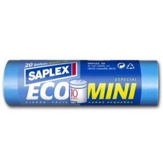 Bolsas Basura Cierre Fácil Eco Mini Saplex 10L. 20 Uds.