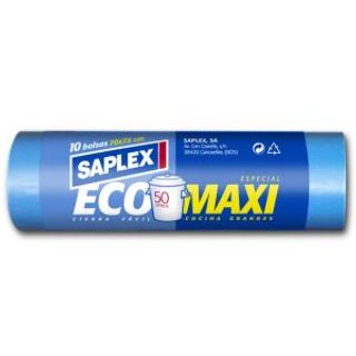 Bolsas Basura Cierre Fácil Ecomaxi Saplex 50L. 10 Uds.