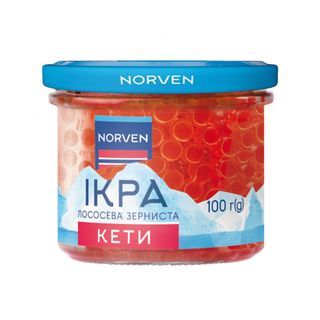 Iкра лососева (кети) зерниста 100г ТМ "Norven"