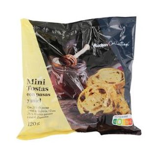 Mini Tostas con Pasas y Miel Alcampo Gourmet 120 G.